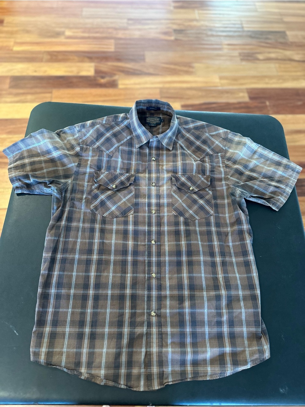 Pendleton Woolen Mills Frontier Men's Short-Sleeve Plaid Button-Up Shirt - Brown